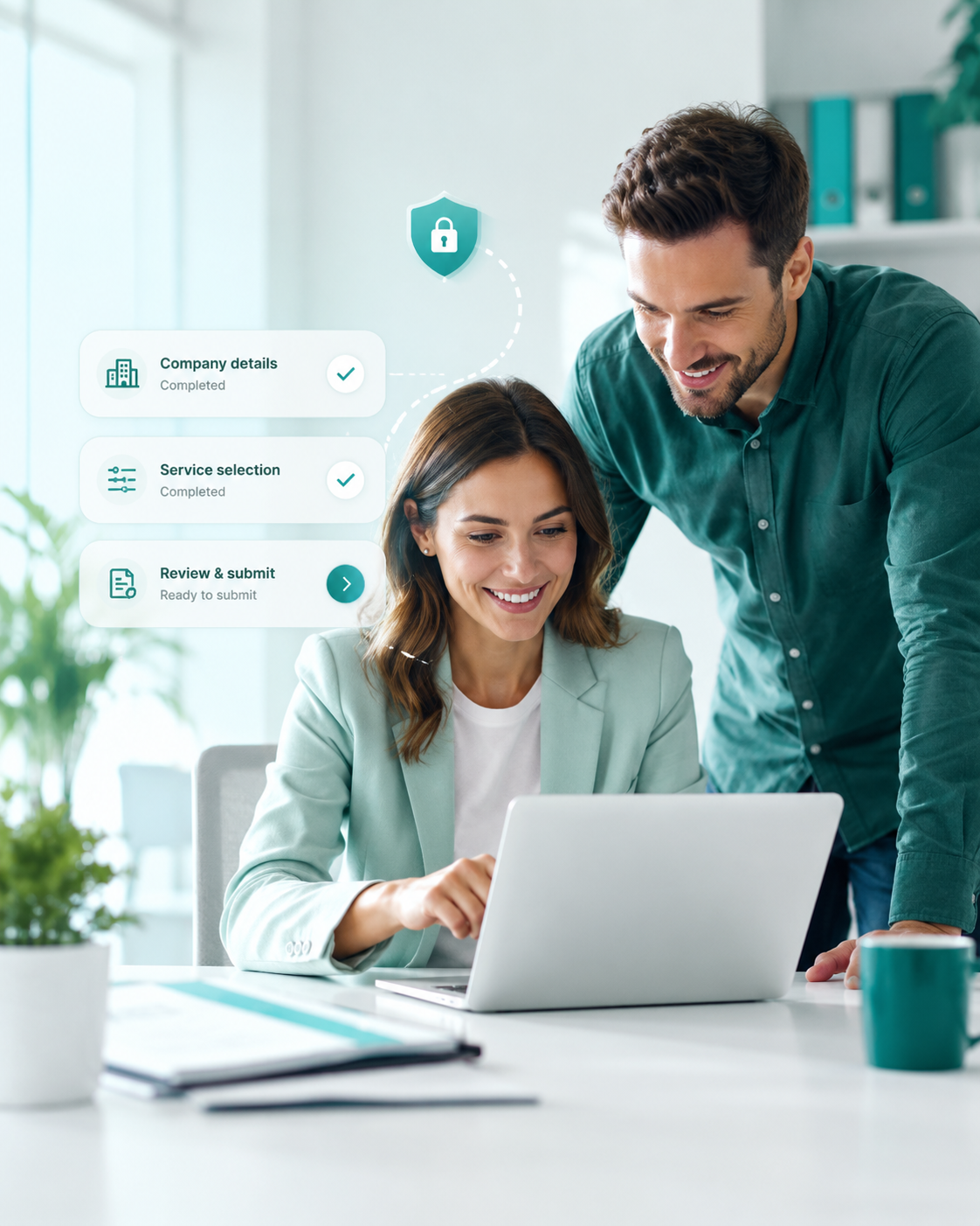 Company registration, approval and secure setup